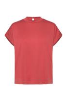 Msmavelyn Modal Blouse Tops Blouses Short-sleeved Red Minus