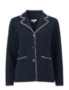 Elisabeth Knitted Jacket Tops Knitwear Cardigans Navy Newhouse
