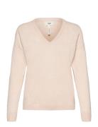 Objthess L/S V-Neck Knit Pullover Tops Knitwear Jumpers Pink Object