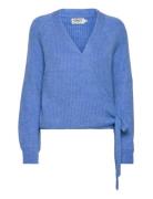 Onlmia L/S Wrap Cardigan Knt Noos Tops Knitwear Cardigans Blue ONLY
