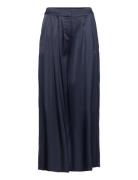 Silk Trousers Bottoms Trousers Wide Leg Blue Rosemunde