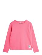 Solid Rib Ls Tee Tops T-shirts Long-sleeved T-shirts Pink Mini Rodini