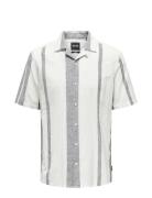 Onscaiden Ss Stripe Linen Resort Noos Tops Shirts Short-sleeved White ...