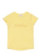 Logo T-Shirt Tops T-shirts Short-sleeved Yellow Gugguu
