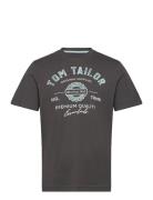 Logo Tee Tops T-shirts Short-sleeved Grey Tom Tailor