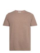 Basic Tee S/S Tops T-shirts Short-sleeved Beige Lindbergh