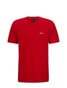 Tee Curved Sport T-shirts Short-sleeved Red BOSS