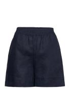 Linen Shorts Bottoms Shorts Casual Shorts Navy Rosemunde