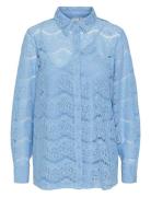 Yaslarisso Ls Lace Shirt - Show Tops Shirts Long-sleeved Blue YAS