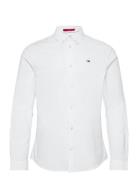 Tjm Slim Stretch Oxford Shirt Tops Shirts Casual White Tommy Jeans