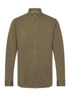 Clean Formal Stretch Shirt Ls Tops Shirts Business Khaki Green Clean C...