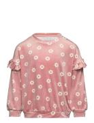 Sweater Velour Aop Tops Sweat-shirts & Hoodies Sweat-shirts Pink Linde...