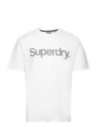 Core Logo City Loose Tee Tops T-shirts Short-sleeved White Superdry