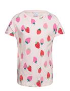 Top Ss Strawberry Aop Tops T-shirts Short-sleeved Pink Lindex