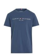 U Essential Tee S/S Tops T-shirts Short-sleeved Blue Tommy Hilfiger