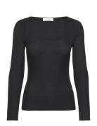 Top Julina Tops T-shirts & Tops Long-sleeved Black Lindex