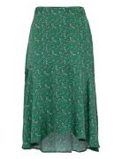 Bonnie Midi Skirt With Frill Knelangt Skjørt Green Malina
