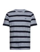 Striped T-Shirt Tops T-shirts Short-sleeved Blue Tom Tailor
