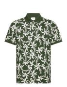 Palm Lei Print Ss Polo Tops Polos Short-sleeved Khaki Green GANT