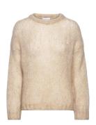 Delta Knit Sweater Tops Knitwear Jumpers Beige Noella