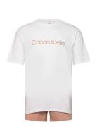 S/S Short Set Tops T-shirts & Tops Short-sleeved White Calvin Klein