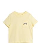 Jogging Emb Ss Tee Tops T-shirts Short-sleeved Yellow Mini Rodini