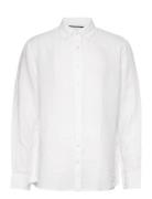 Linen Shirt Tops Shirts Casual White Sebago