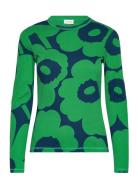 Tulva Unikko Tops T-shirts & Tops Long-sleeved Green Marimekko