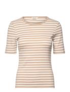 Slim Striped 1X1 Ribbed Ss T-Shirt Tops T-shirts & Tops Short-sleeved ...