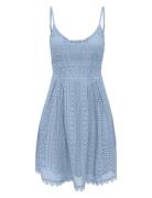 Onlhelena Lace S/L Short Dress Noos Wvn Kort Kjole Blue ONLY