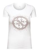 Ss Cn 4G Logo Tee Tops T-shirts & Tops Short-sleeved White GUESS Jeans