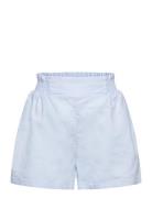 Linen Shorts With Drawstring Waist Bottoms Shorts Blue Mango