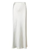 Satin Maxi Skirt Langt Skjørt White Gina Tricot