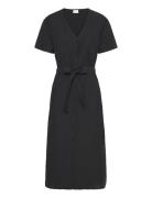 Viprisilla S/S V-Neck Midi Dress Knelang Kjole Black Vila