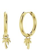 Tropic Hoops Palm Tree Øredobber Smykker Gold Edblad