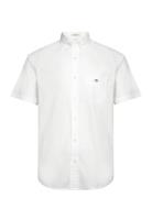 Reg Poplin Ss Shirt Tops Shirts Short-sleeved White GANT