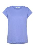 Leti Tee Tops T-shirts & Tops Short-sleeved Blue Minus