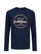Jjforest Tee Ls Crew Neck Jnr Tops T-shirts Long-sleeved T-shirts Navy...