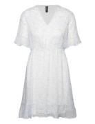 Vmsmilla 2/4 Short Dress Wvn Ga Kort Kjole White Vero Moda