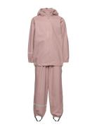 Basic Rainwear Set -Recycle Pu Outerwear Rainwear Rainwear Sets Pink C...