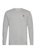 Mel Long Sleeve Gots Tops T-shirts Long-sleeved Grey Double A By Wood ...