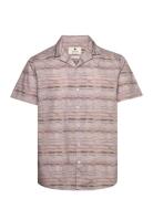Akleo S/S Poplin Aop Tops Shirts Short-sleeved Pink Anerkjendt