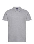 Waffle Texture Ss-Pique Tops Polos Short-sleeved Grey GANT