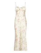 Gathered Bust Midi Strap Dress Knelang Kjole Multi/patterned Gina Tric...