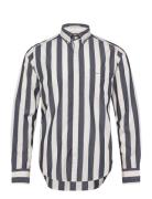 Reg Poplin Parasol Stripe Shirt Tops Shirts Casual Navy GANT