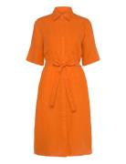 Rel Linen Ss Shirt Dress Knelang Kjole Orange GANT