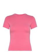 Flex Tee Tops T-shirts & Tops Short-sleeved Pink Organic Basics