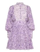 Cotton Slub Mini Dress Kort Kjole Purple By Ti Mo