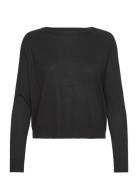 Fine-Knit Round-Neck Sweater Tops Knitwear Jumpers Black Mango