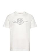 Logo Ss T-Shirt Tops T-shirts Short-sleeved White GANT